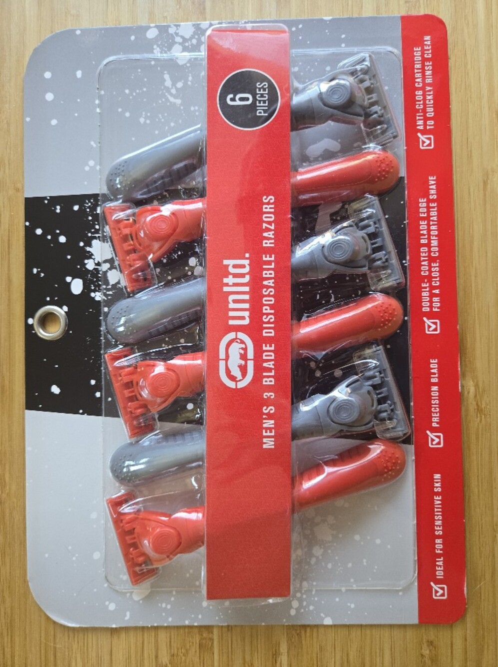Men's ECKO Unlimited Disposable Razor 3-Blade — Red/Gray (6 Pack)